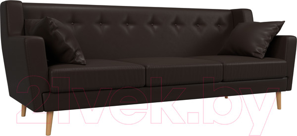 Изображение товара Диван Лига Диванов Брайтон 291 3-х местный / 109169 (экокожа, коричневый)