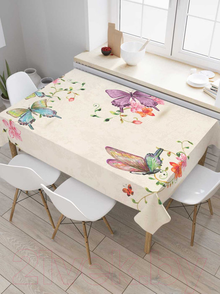Изображение товара Скатерть JoyArty Бабочки путешественники / tc_17052 (120x145)