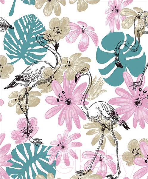 Изображение товара Скатерть JoyArty Фламинго в цветах / tc_10500 (180x145)