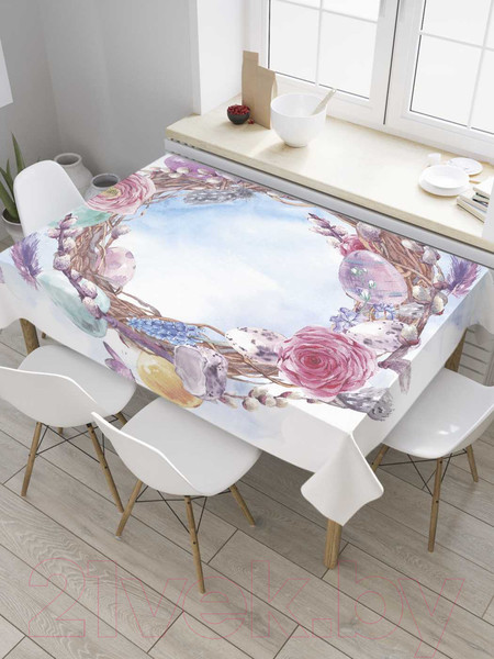 Изображение товара Скатерть JoyArty Пасхальный венок / tc_28436 (180x145)