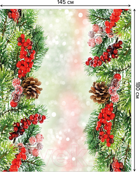 Изображение товара Скатерть JoyArty Украшенные елки / tc_37068 (180x145)