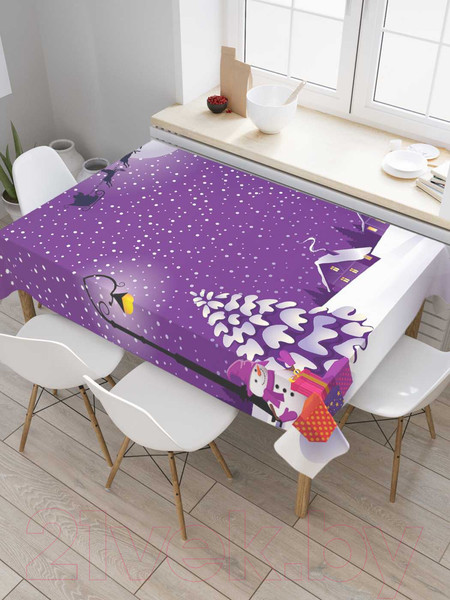 Изображение товара Скатерть JoyArty Санта на работе / tc_8380280 (180x145)