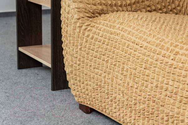 Изображение товара Чехол на угловой диван Софатэкс ПО-3 без оборки правый / 01210 (песок)