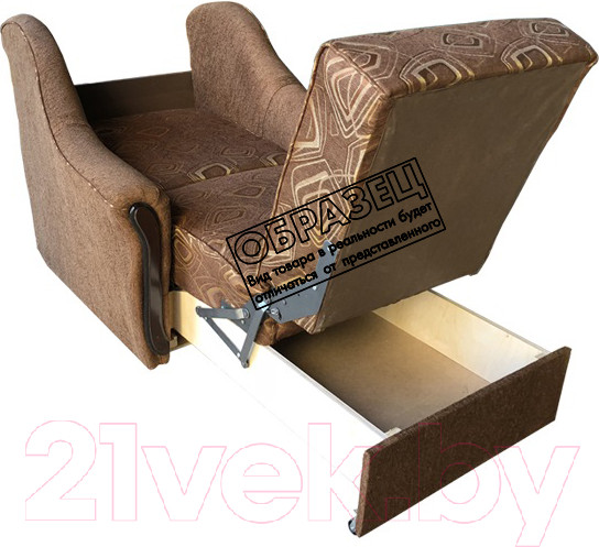 Изображение товара Кресло-кровать Асмана Виктория механизм аккордеон (рогожка кубики коричневые/рогожка бежевый)