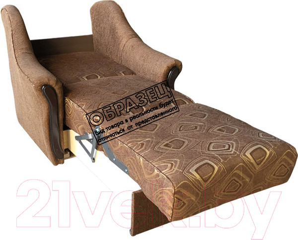 Изображение товара Кресло-кровать Асмана Виктория механизм аккордеон (рогожка кубики коричневые/рогожка бежевый)