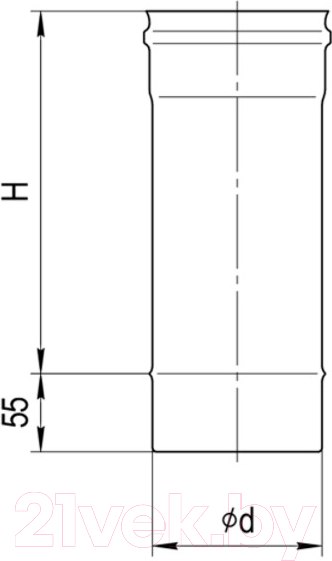 Изображение товара Труба дымохода Ferrum Ф130 / f0806 (0.25м, 430/0.5мм)