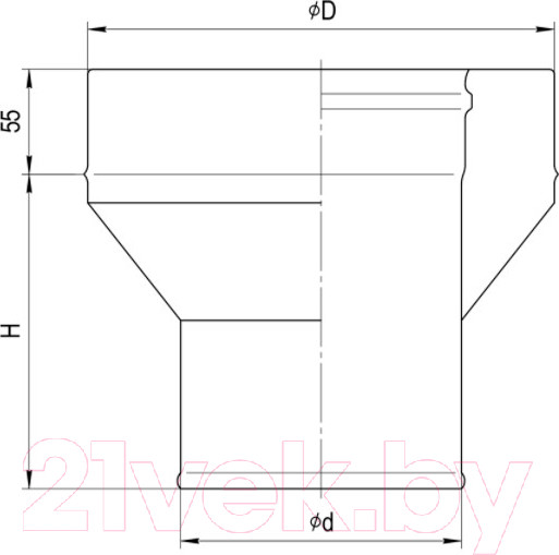 Изображение товара Переходник для дымохода Ferrum ММ Ф160x250 / f0323 (430/0.8мм)