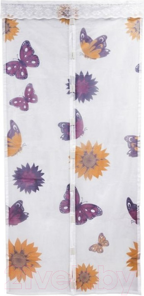 Изображение товара Москитная сетка на дверь Рыжий кот Капутомоскито Бабочки / 311255 (белый)