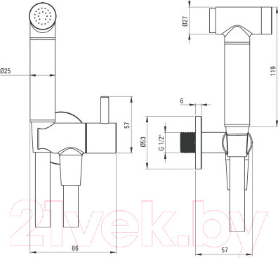 Изображение товара Гигиенический душ Deante Bidetta ANW N51B