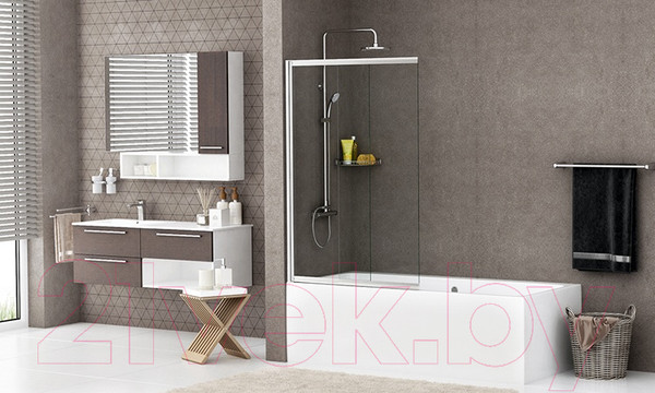 Изображение товара Стеклянная шторка для ванны Wasserkraft Main 41S02-100 (140x100)