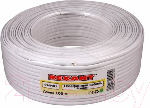 Изображение товара Кабель Rexant ШТЛП-4 / 01-5101 (100м, белый)