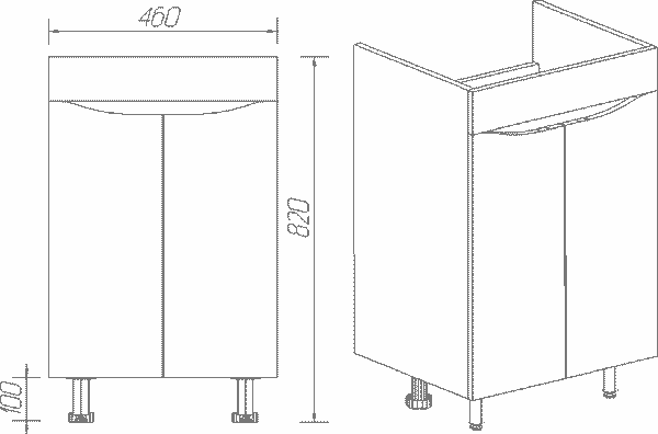 Изображение товара Тумба под умывальник Viant Рим Como 50 / VRIM50CO-T2ST
