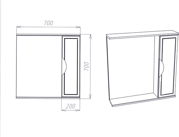 Изображение товара Шкаф с зеркалом для ванной Viant Лима 70 / VLIM70-ZSH