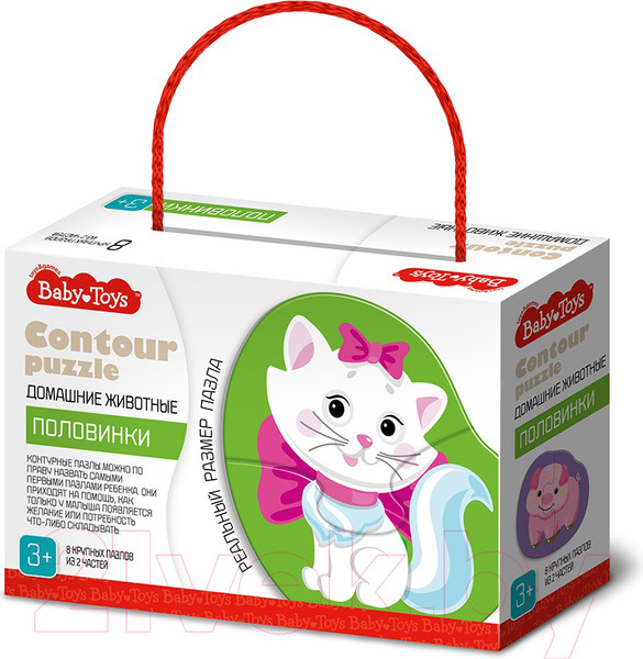 Изображение товара Набор пазлов Baby Toys Половинки Домашние животные / 04120