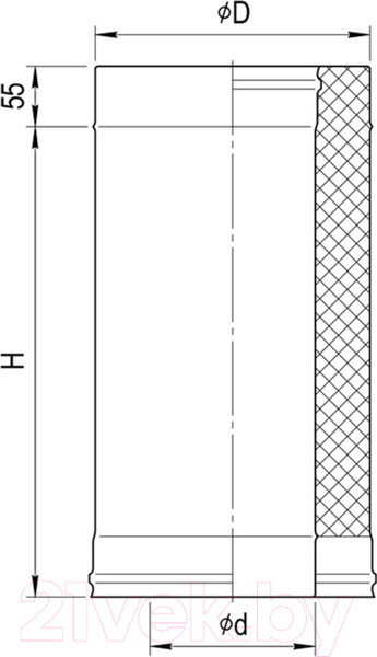 Изображение товара Труба вытяжная Ferrum 0.5м 430/0.8мм Ф160x250 / f3937