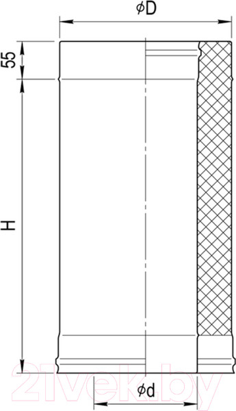 Изображение товара Труба вытяжная Ferrum 1.0м 430/0.8мм Ф180x280 / f4038