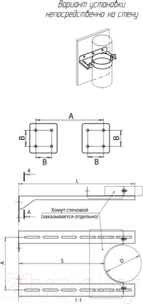 Изображение товара Кронштейн для дымохода Ferrum 500 L / f5803