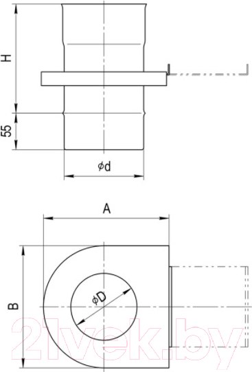 Изображение товара Шибер для дымохода Ferrum 430/0.8 мм Ф120 / f5203