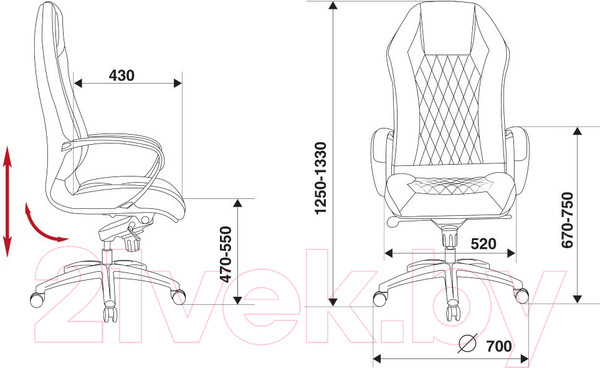 Изображение товара Кресло офисное Бюрократ Aura (кожа черный)