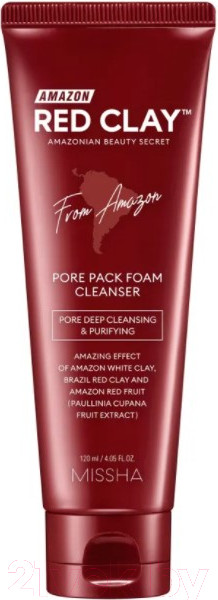 Изображение товара Пенка для умывания Missha Amazon Red Clay Pore Pack Foam Cleanser (120мл)