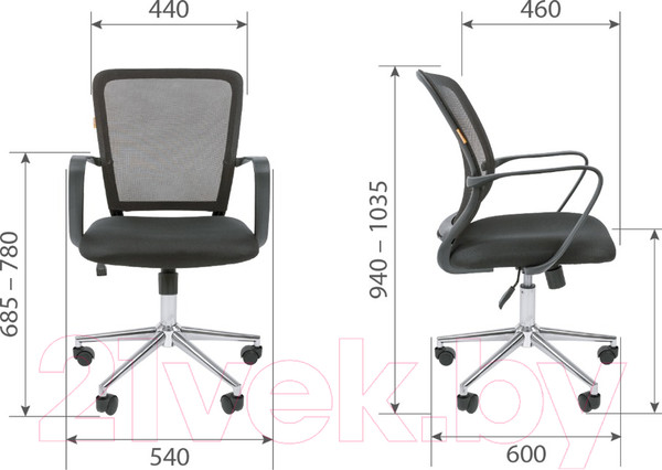 Изображение товара Кресло офисное Chairman 698 хром (TW-01, черный)