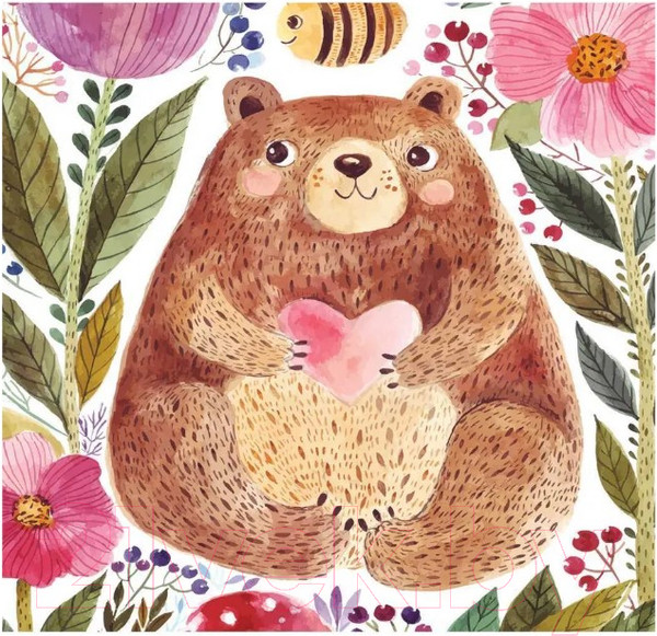 Изображение товара Органайзер для ванной JoyArty Добрый медведь в цветах / tgb_14555