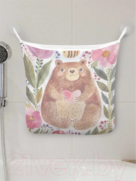 Изображение товара Органайзер для ванной JoyArty Добрый медведь в цветах / tgb_14555