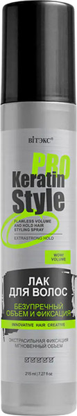 Изображение товара Лак для укладки волос Витэкс Keratin Pro Style Безупречный объем и экстрасильная фиксация (215мл)