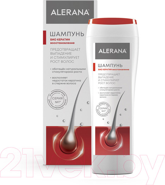 Изображение товара Шампунь для волос Alerana Био Кератин Восстановление (250мл)