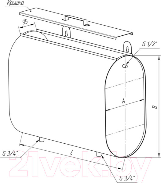 Изображение товара Бак для печи Ferrum Комфорт AISI 201/1.0 / f0606
