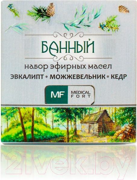 Изображение товара Набор эфирных масел Medicalfort Банный эвкалипт+можжевельник+кедр (3x10мл)