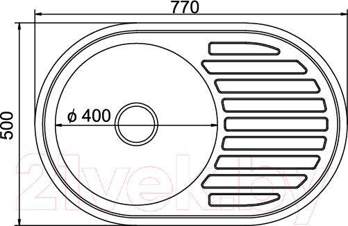 Изображение товара Мойка кухонная Mixline Овал 533708