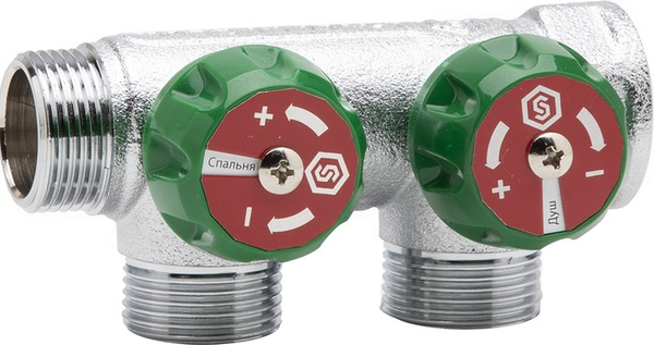 Изображение товара Коллектор отопления Stout ЕК SMB 6850 1"x3/4" / 13688 (с регулирующими вентилями)