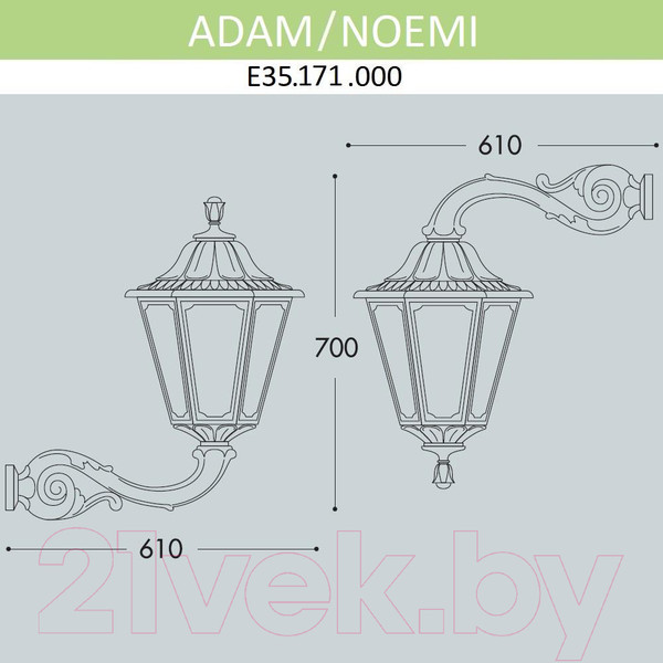 Изображение товара Бра уличное Fumagalli Noemi E35.171.000.WYH27