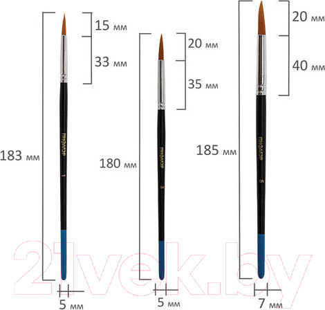 Изображение товара Набор кистей Пифагор 200505 (10шт)