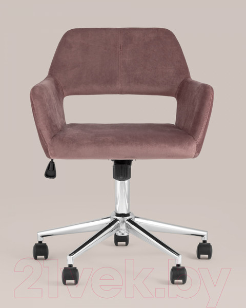 Изображение товара Кресло офисное Stool Group Ross / ROSS CHROME VELVET ROSE (велюр розовый)