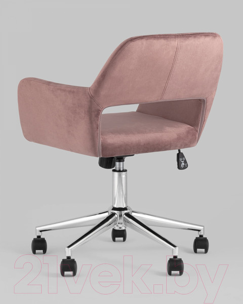 Изображение товара Кресло офисное Stool Group Ross / ROSS CHROME VELVET ROSE (велюр розовый)