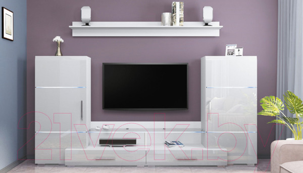 Изображение товара Горка для гостиной Bravo Мебель Домино (белый/белый глянец)