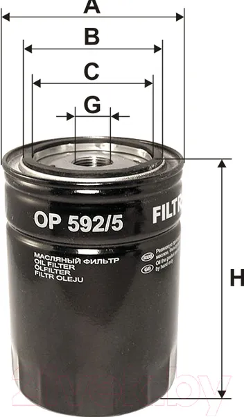 Изображение товара Масляный фильтр Filtron OP592/5