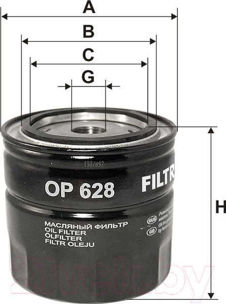Изображение товара Масляный фильтр Filtron OP628
