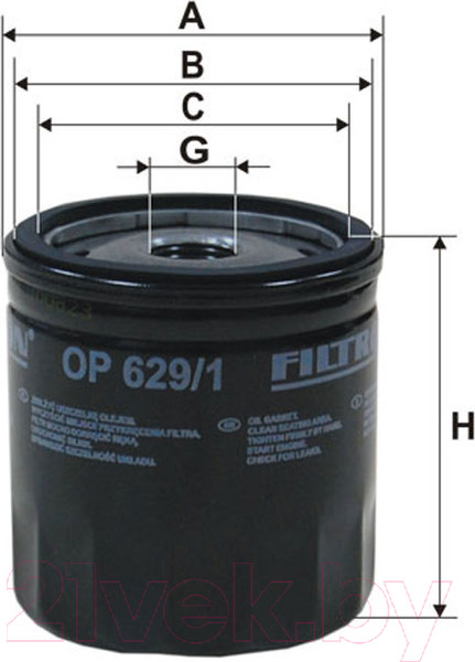 Изображение товара Масляный фильтр Filtron OP629/1