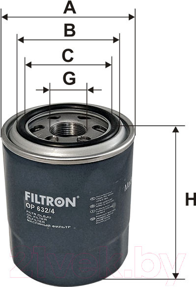 Изображение товара Масляный фильтр Filtron OP632/4