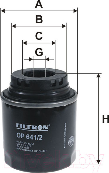 Изображение товара Масляный фильтр Filtron OP641/2