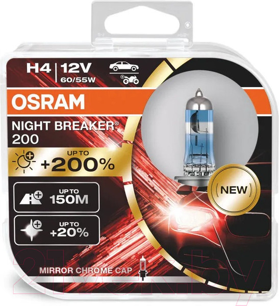 Изображение товара Комплект автомобильных ламп Osram H4 64193NB200-HCB