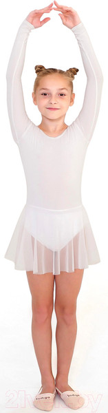 Изображение товара Купальник для художественной гимнастики Indigo Sport SM-190 (р. 38, белый)