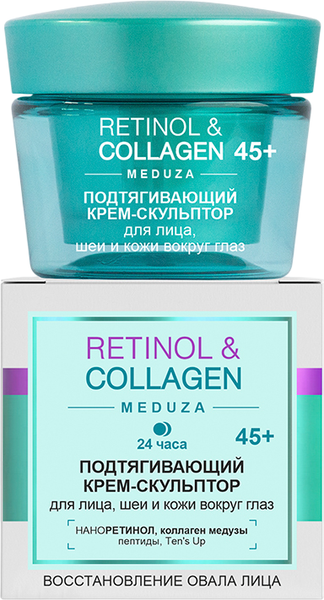 Изображение товара Крем для лица Витэкс Retinol&Collagen Meduza Подтяг. Скульптор лица шеи и век 45+ 24ч (45мл)