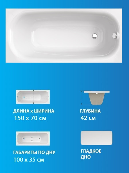 Изображение товара Ванна акриловая Triton Европа 150x70