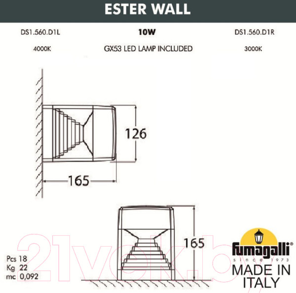 Изображение товара Бра уличное Fumagalli Ester DS1.560.000.WXD1L