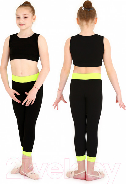 Изображение товара Бриджи гимнастические Indigo Sport SM-357 (р.44, черный/желтый)