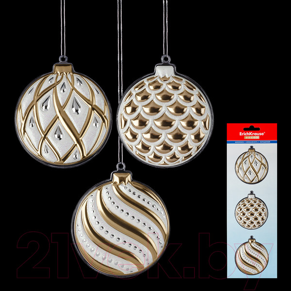 Изображение товара Набор новогодних подвесок Erich Krause Decor Елочные шары / 49594